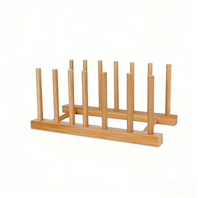 Бамбуктан жасалган идиш табак стенд кармоочусу