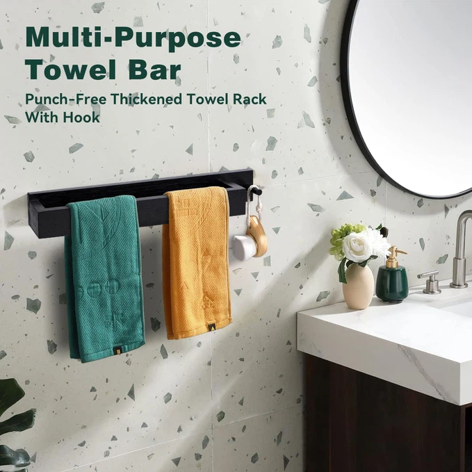 Black Bamboo Towel Rack for Bathroom 4 Black Bamboo Towel Rack for Bathroom 4